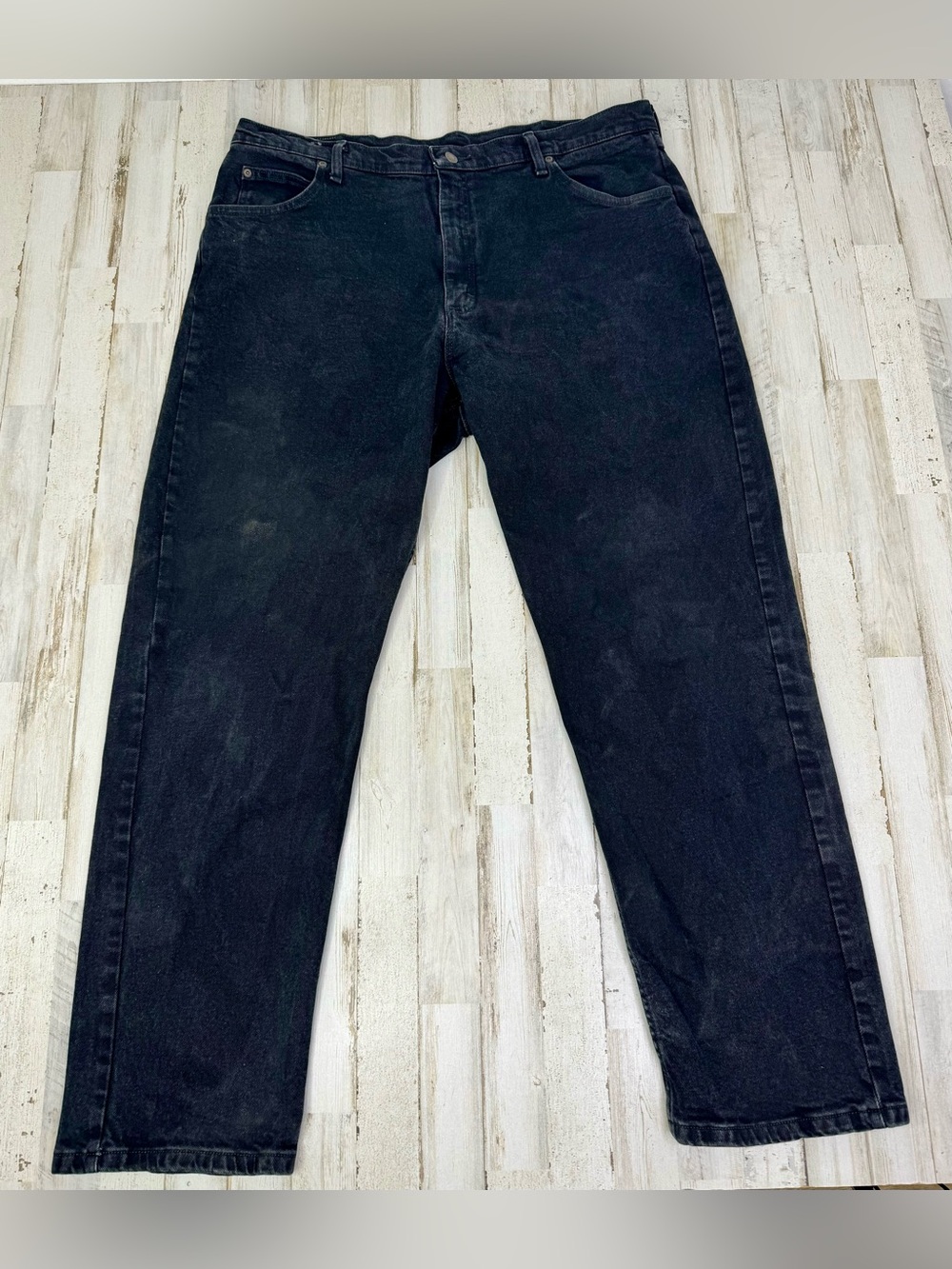 Wrangler Jeans Mens 40x32 Stretch Denim Black Pants - Picture 2 of 11